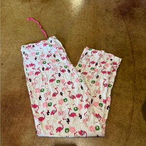 Cynthia Rowley Pajama Bottoms with Flamingo and Palm Print